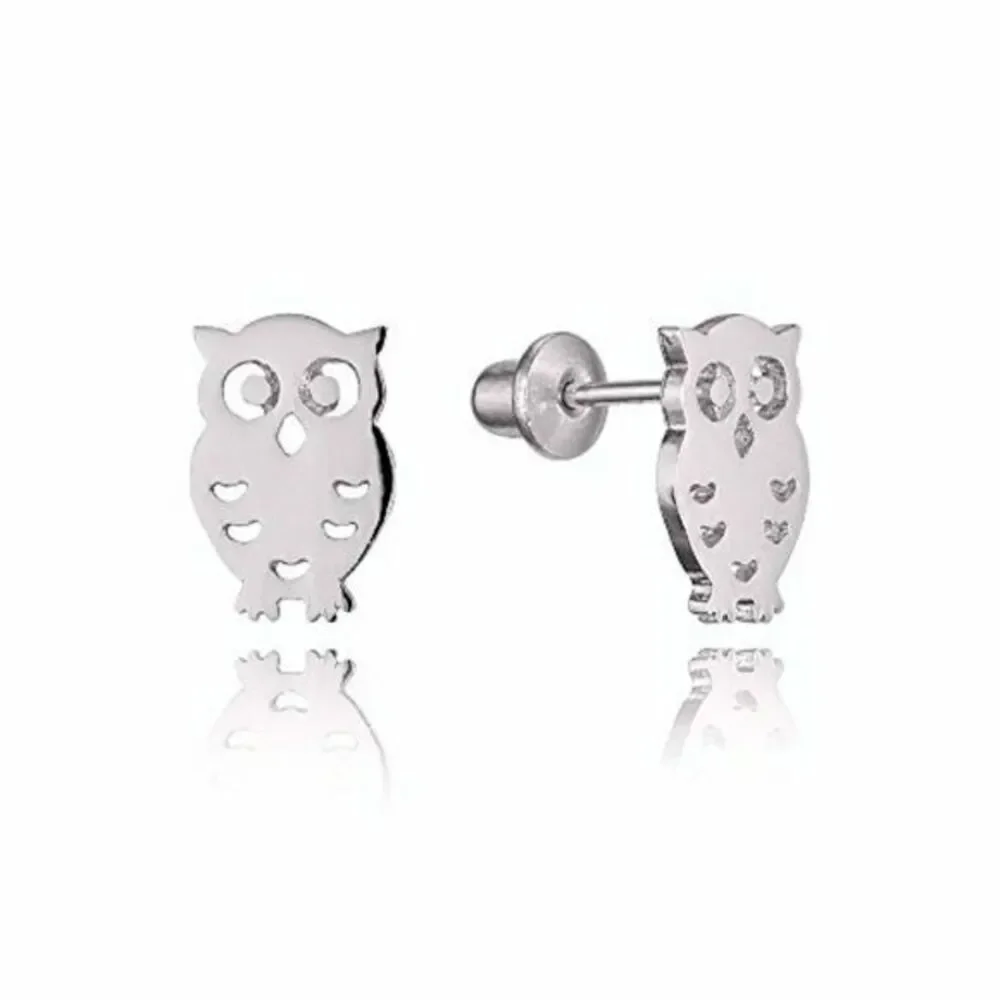 14k gold plated Owl screwback Earrings Girls!.